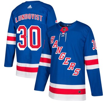 Men's Adidas New York Rangers #30 Henrik Lundqvist Royal Blue Stitched NHL Jersey
